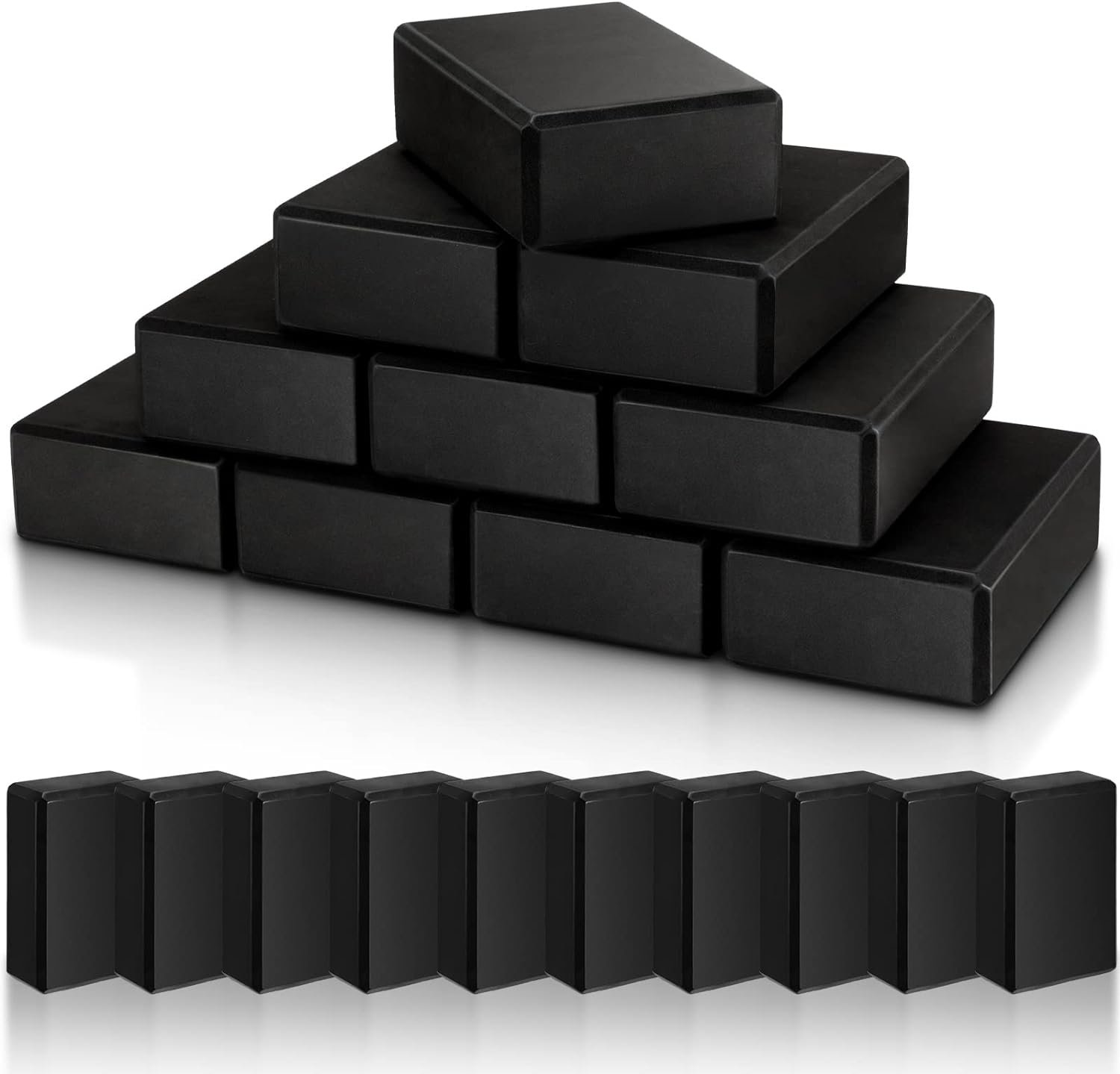 10 Pcs Foam EVA Yoga Blocks Lightweight Non Slip Supportive Yoga Bricks for Pilates Stretching and Meditation, Women Men Yogi Beginners