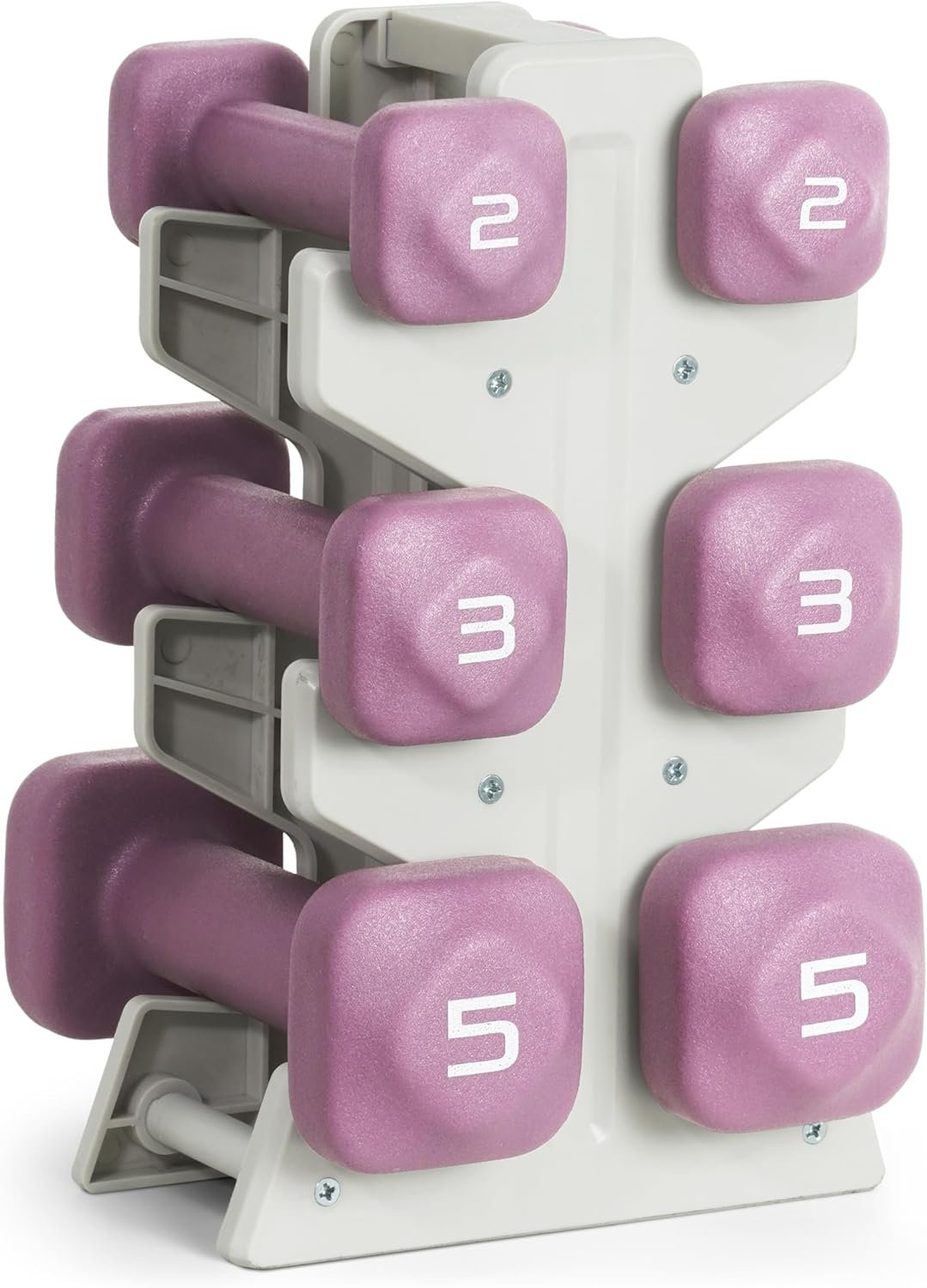 Neoprene Dumbbell Set with Storage Rack – Non-Slip, Anti-Roll Hand Weights for Home Gym Workouts | 20 lb, 32 lb, & 50 lb Options